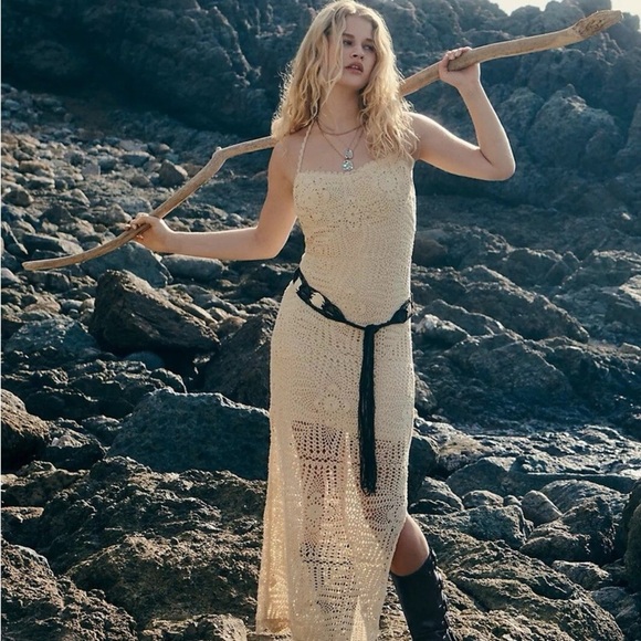 Free People Dahlia Strapless Crochet Dress Lined to Knee Size Small - Picture 2 of 15